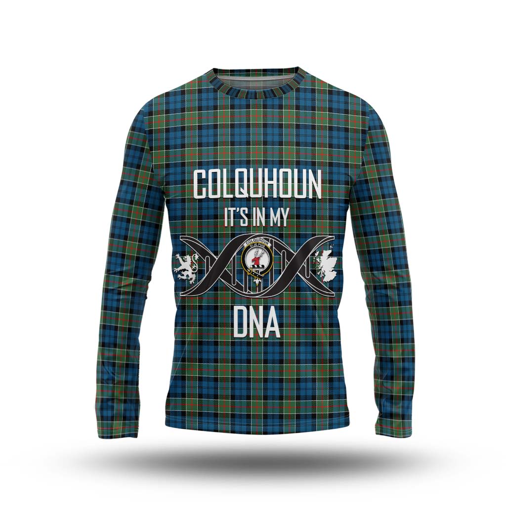 Tartan Vibes Clothing Colquhoun Ancient Tartan Long Sleeve T-Shirt with Family Crest DNA In Me Style