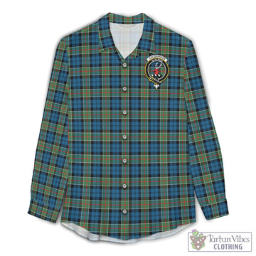 Colquhoun Ancient Tartan Women's Casual Shirt with Family Crest