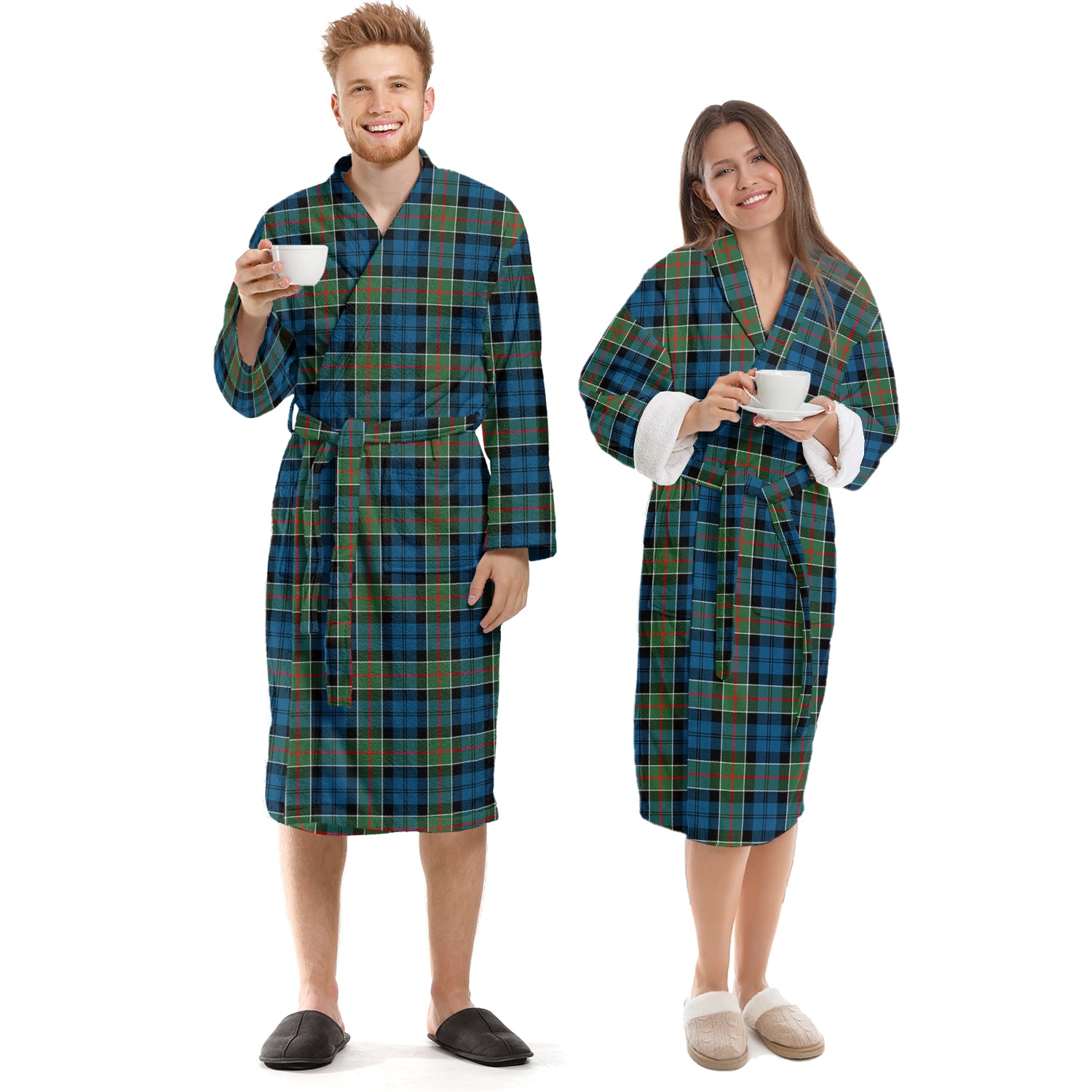 Colquhoun Ancient Tartan Bathrobe Unisex S - Tartan Vibes Clothing