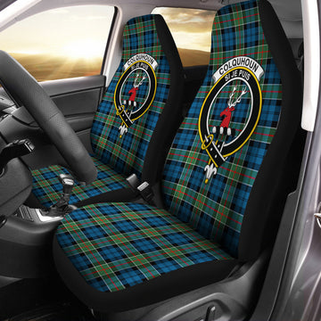 Colquhoun Ancient Tartan Car Seat Cover with Family Crest