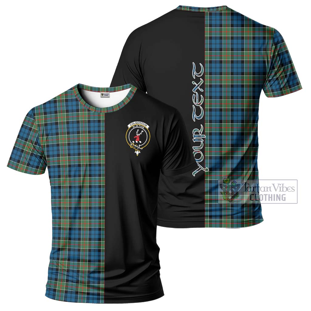 Tartan Vibes Clothing Colquhoun Ancient Tartan T-Shirt with Family Crest and Half Of Me Style