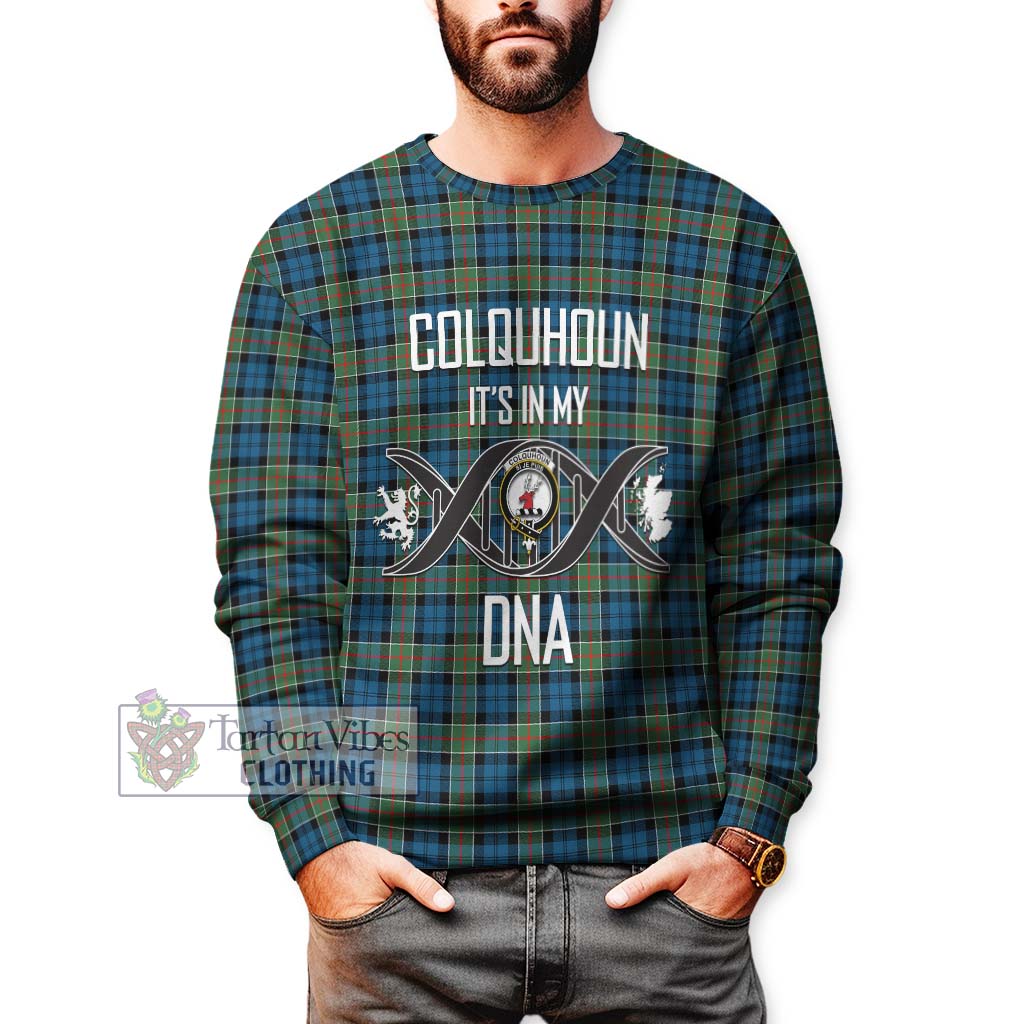 Tartan Vibes Clothing Colquhoun Ancient Tartan Sweatshirt with Family Crest DNA In Me Style