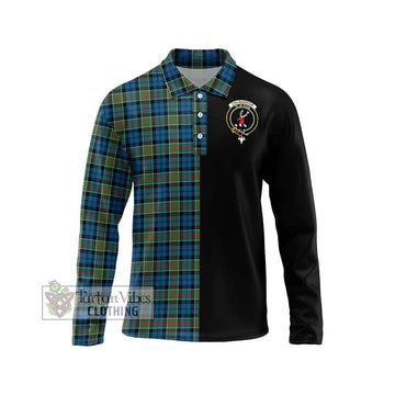 Colquhoun Ancient Tartan Long Sleeve Polo Shirt with Family Crest and Half Of Me Style