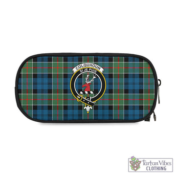 Colquhoun Ancient Tartan Pen and Pencil Case with Family Crest