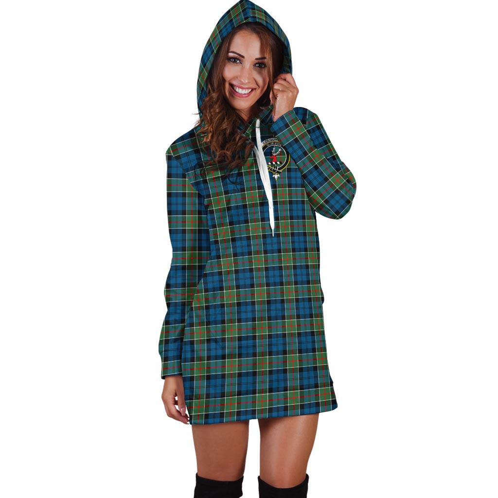 Colquhoun Ancient Tartan Hoodie Dress with Family Crest - Tartan Vibes Clothing