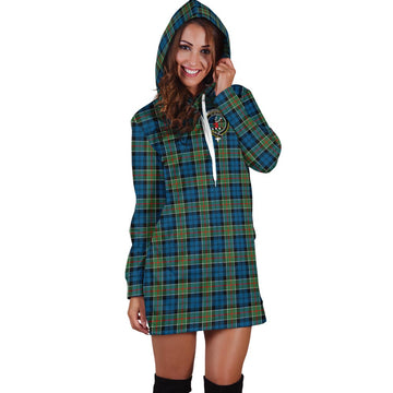 Colquhoun Ancient Tartan Hoodie Dress with Family Crest