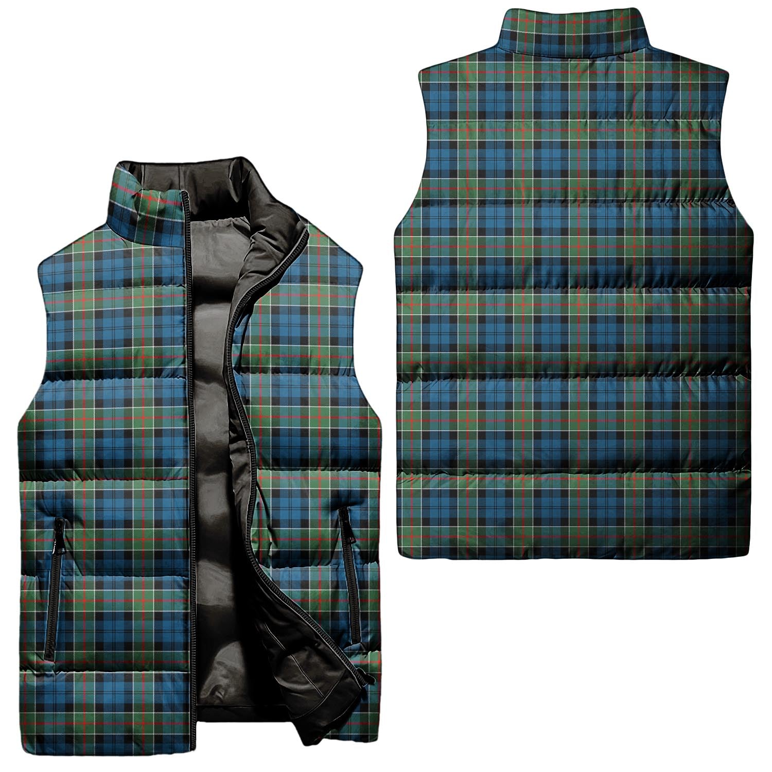 Colquhoun Ancient Tartan Sleeveless Puffer Jacket Unisex - Tartanvibesclothing