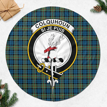 Colquhoun Ancient Tartan Christmas Tree Skirt with Family Crest