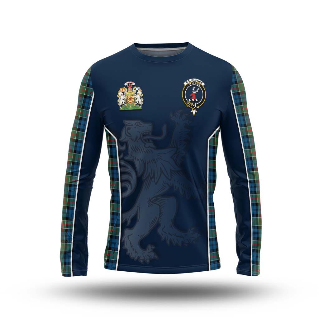 Tartan Vibes Clothing Colquhoun Ancient Tartan Long Sleeve T-Shirt with Family Crest and Lion Rampant Vibes Sport Style