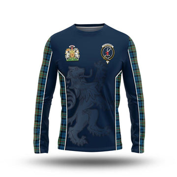 Colquhoun Ancient Tartan Long Sleeve T-Shirt with Family Crest and Lion Rampant Vibes Sport Style