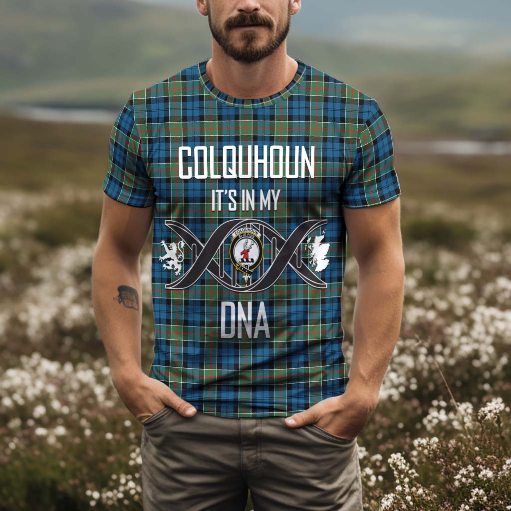 Tartan Vibes Clothing Colquhoun Ancient Tartan T-Shirt with Family Crest DNA In Me Style