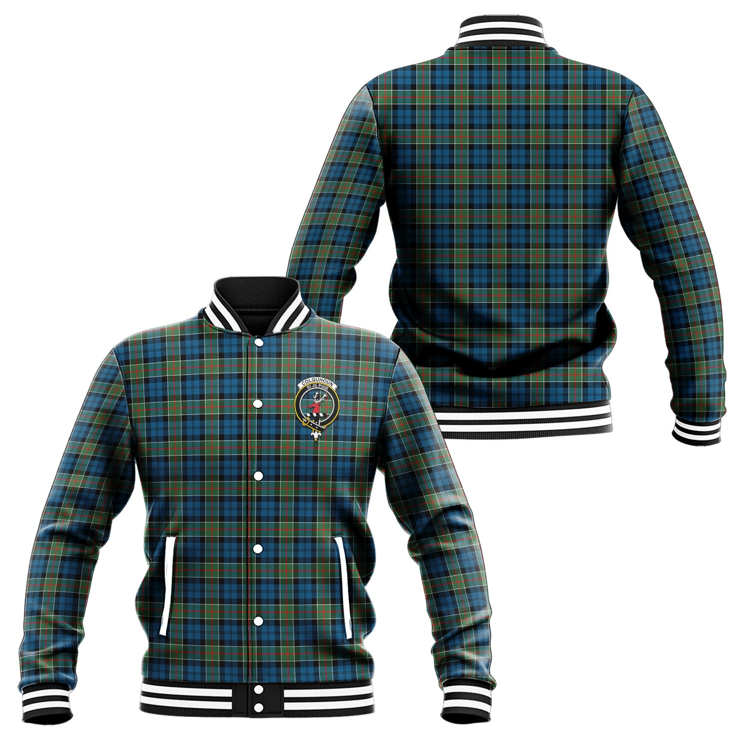 Colquhoun Ancient Tartan Baseball Jacket with Family Crest Unisex - Tartan Vibes Clothing