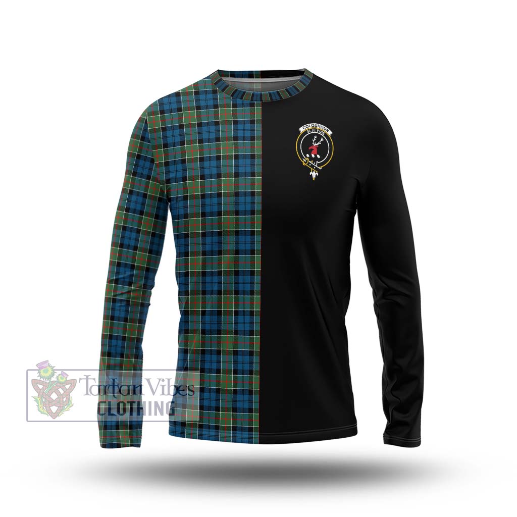 Tartan Vibes Clothing Colquhoun Ancient Tartan Long Sleeve T-Shirt with Family Crest and Half Of Me Style