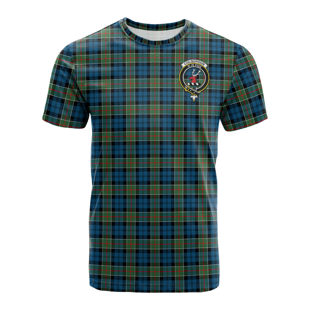 Colquhoun Ancient Tartan T-Shirt with Family Crest - Tartan Vibes Clothing