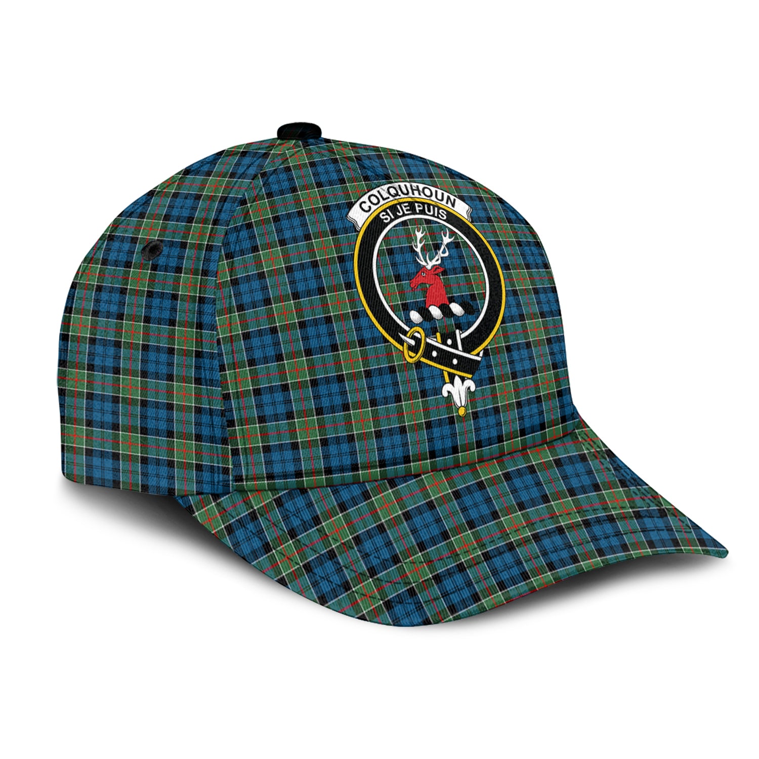 Colquhoun Ancient Tartan Classic Cap with Family Crest - Tartan Vibes Clothing