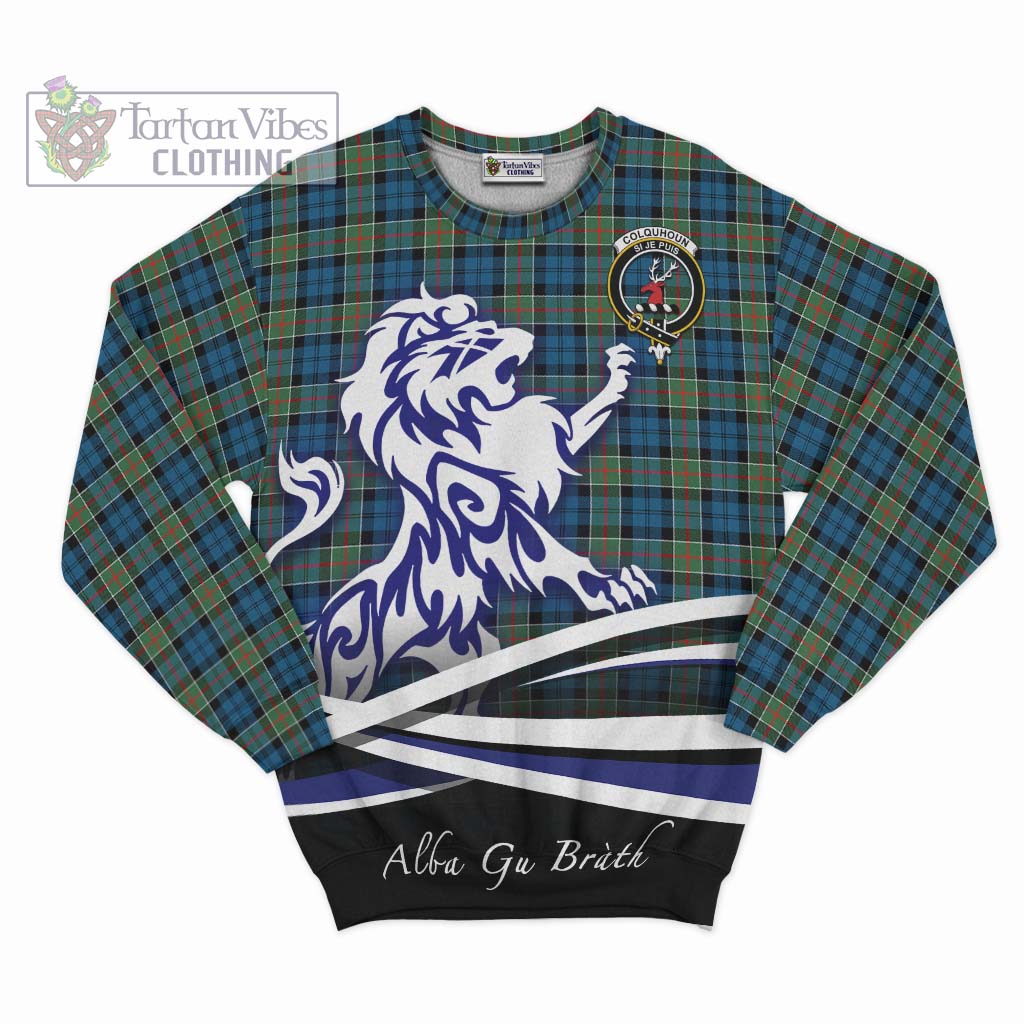 Tartan Vibes Clothing Colquhoun Ancient Tartan Sweatshirt with Alba Gu Brath Regal Lion Emblem