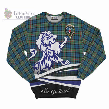 Colquhoun Ancient Tartan Sweatshirt with Alba Gu Brath Regal Lion Emblem