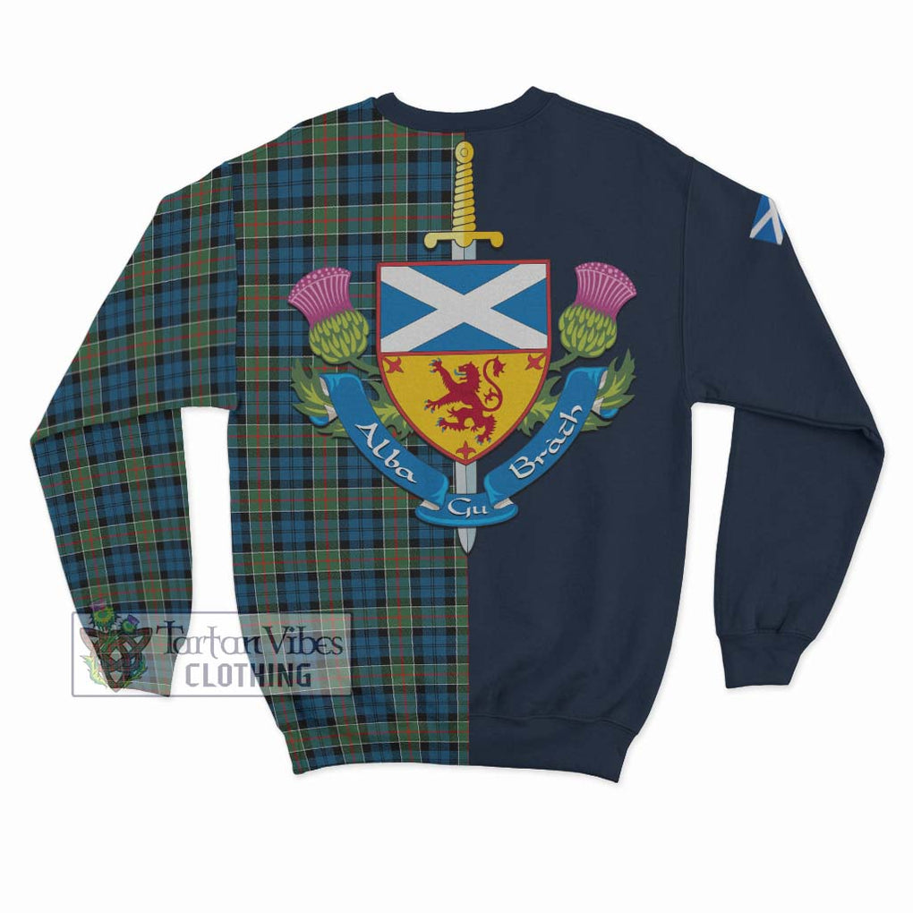 Tartan Vibes Clothing Colquhoun Ancient Tartan Sweatshirt with Scottish Lion Royal Arm Half Style