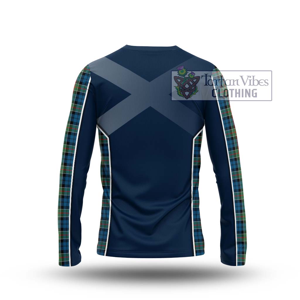 Tartan Vibes Clothing Colquhoun Ancient Tartan Long Sleeve T-Shirt with Family Crest and Lion Rampant Vibes Sport Style