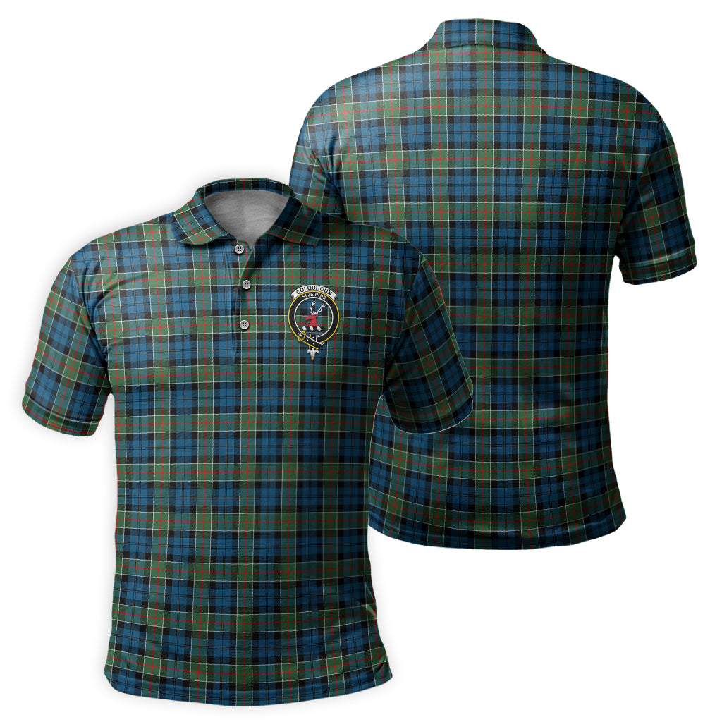 Colquhoun Ancient Tartan Men's Polo Shirt with Family Crest - Tartan Vibes Clothing