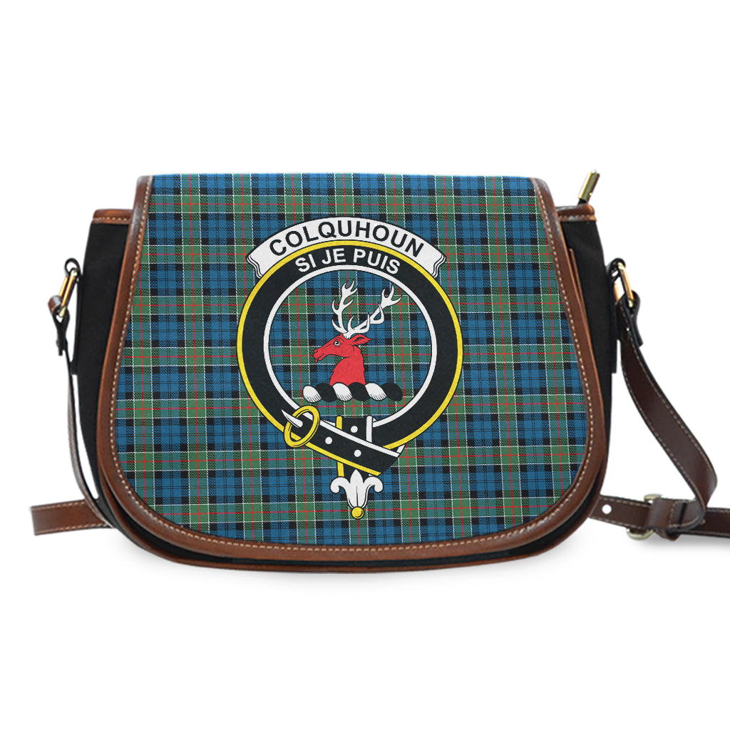 Colquhoun Ancient Tartan Saddle Bag with Family Crest - Tartan Vibes Clothing