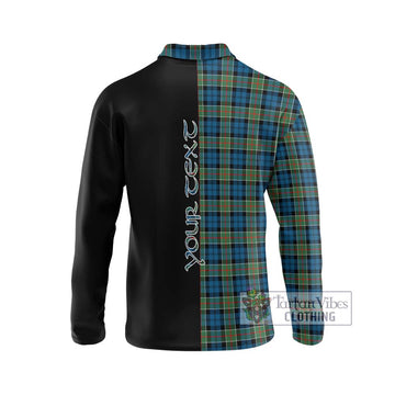 Colquhoun Ancient Tartan Long Sleeve Polo Shirt with Family Crest and Half Of Me Style