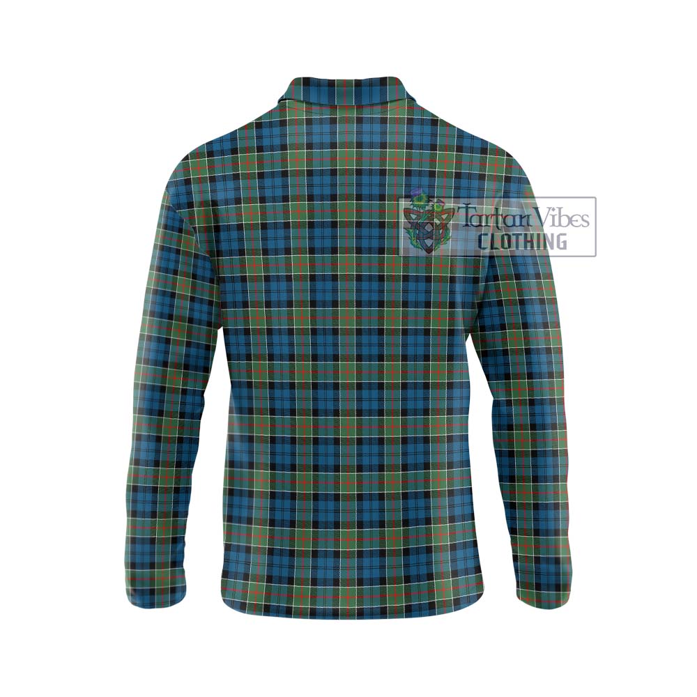 Tartan Vibes Clothing Colquhoun Ancient Tartan Long Sleeve Polo Shirt with Family Crest DNA In Me Style