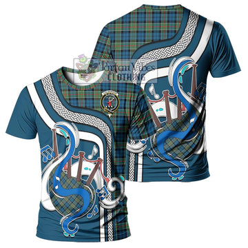 Colquhoun Ancient Tartan T-Shirt with Epic Bagpipe Style