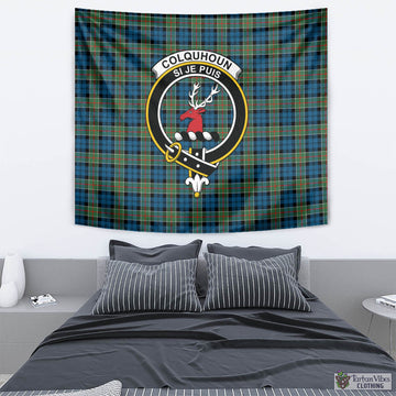 Colquhoun Ancient Tartan Tapestry Wall Hanging and Home Decor for Room with Family Crest