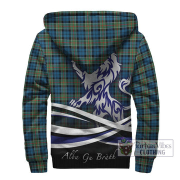 Colquhoun Ancient Tartan Sherpa Hoodie with Alba Gu Brath Regal Lion Emblem