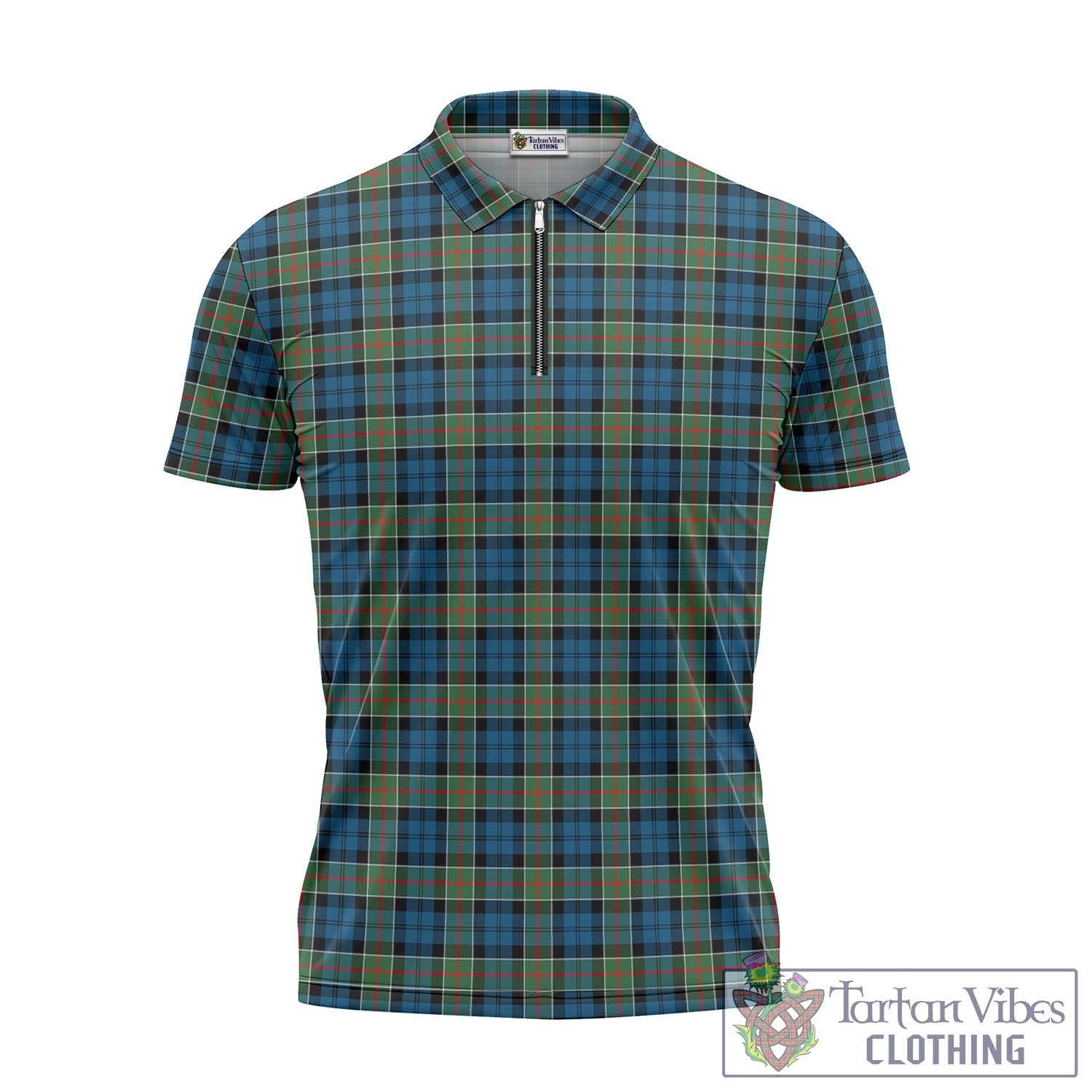 Tartan Vibes Clothing Colquhoun Ancient Tartan Zipper Polo Shirt