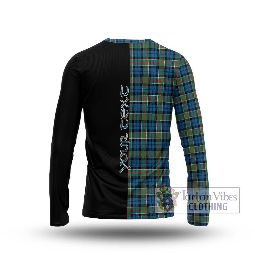 Tartan Vibes Clothing Colquhoun Ancient Tartan Long Sleeve T-Shirt with Family Crest and Half Of Me Style