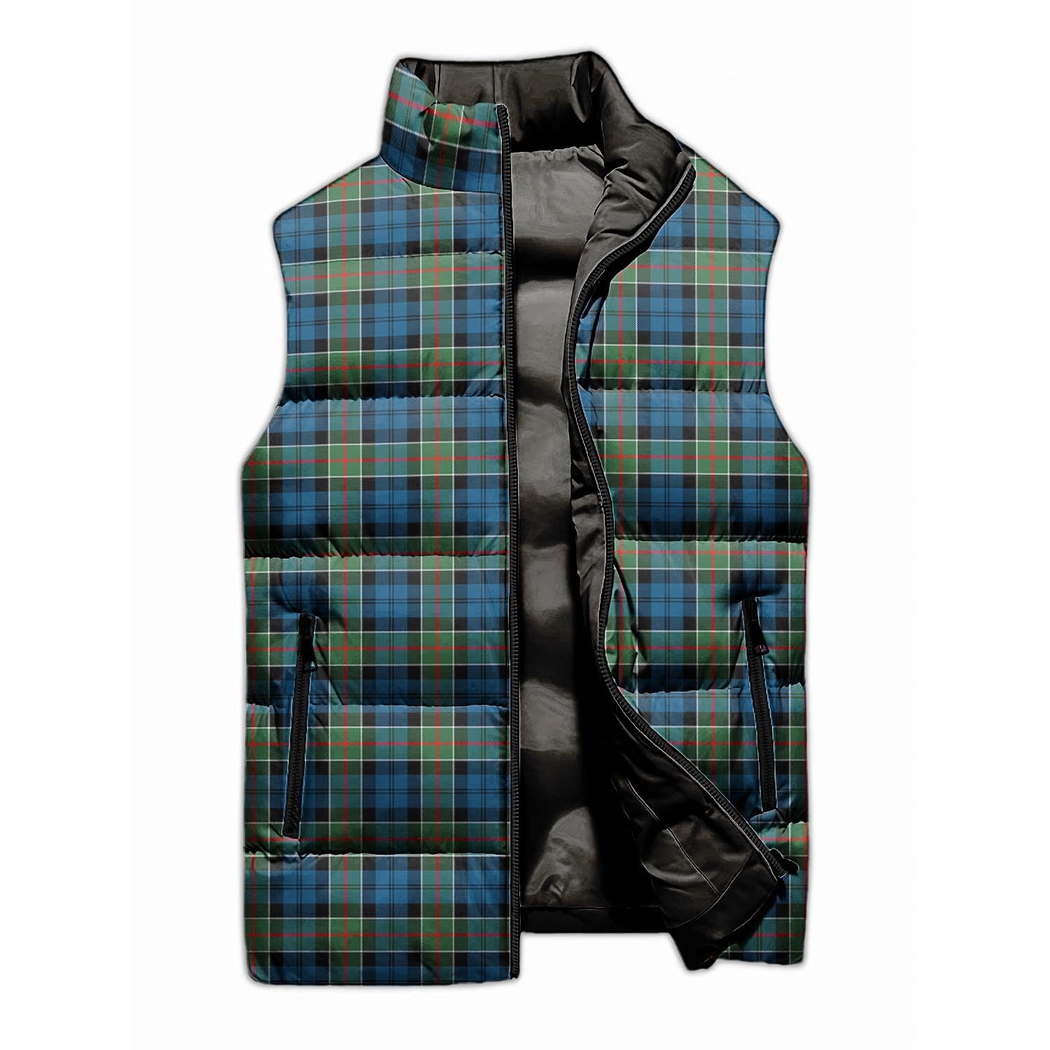 Colquhoun Ancient Tartan Sleeveless Puffer Jacket - Tartanvibesclothing