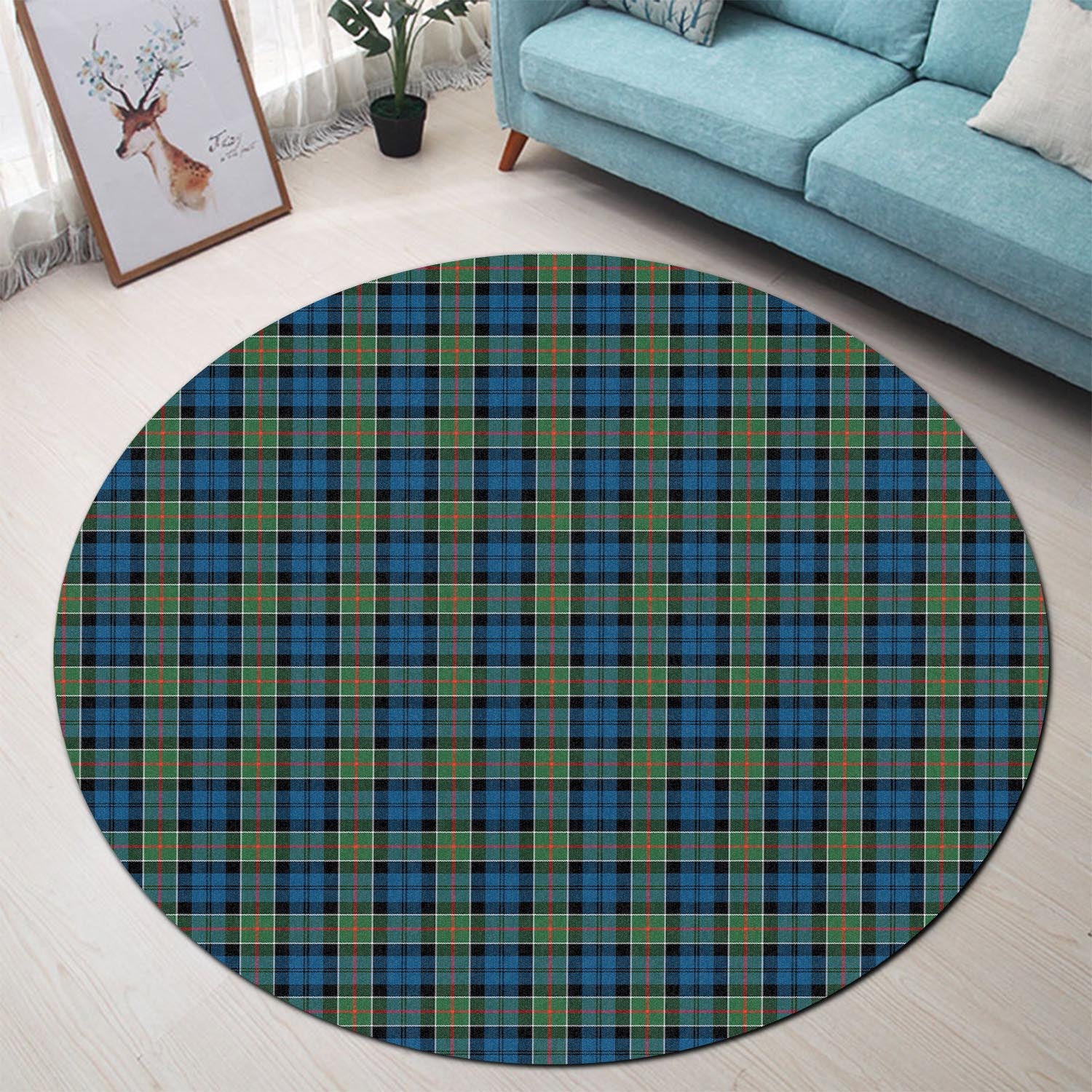 Colquhoun Ancient Tartan Round Rug - Tartanvibesclothing