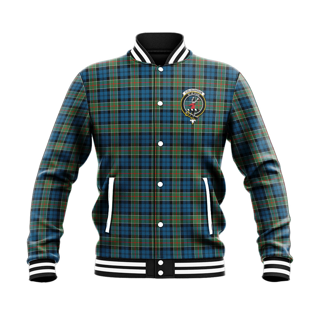 Colquhoun Ancient Tartan Baseball Jacket with Family Crest - Tartan Vibes Clothing