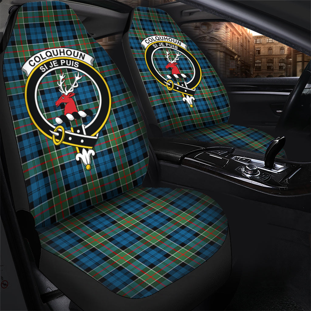 Colquhoun Ancient Tartan Car Seat Cover with Family Crest - Tartanvibesclothing