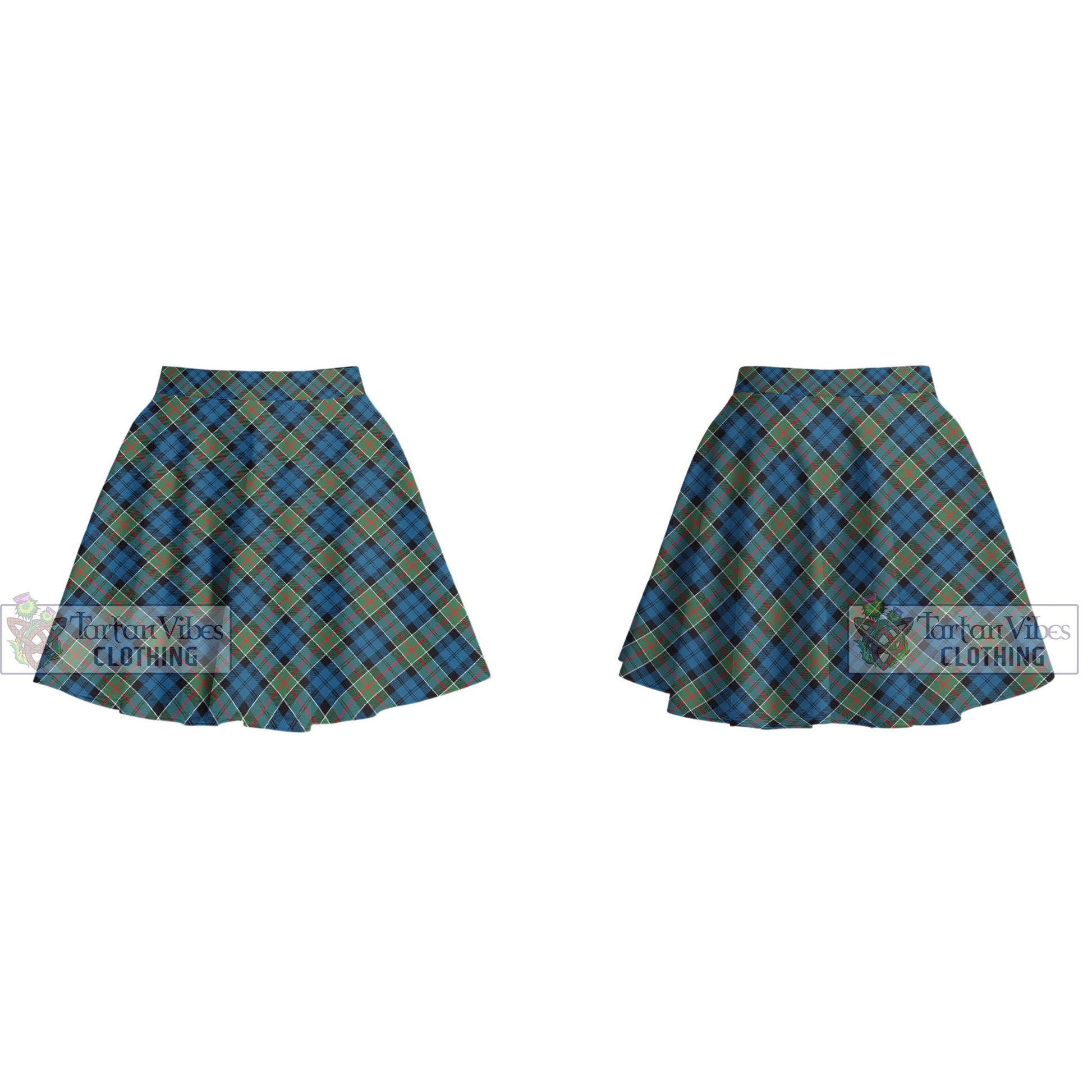 Tartan Vibes Clothing Colquhoun Ancient Tartan Women's Plated Mini Skirt