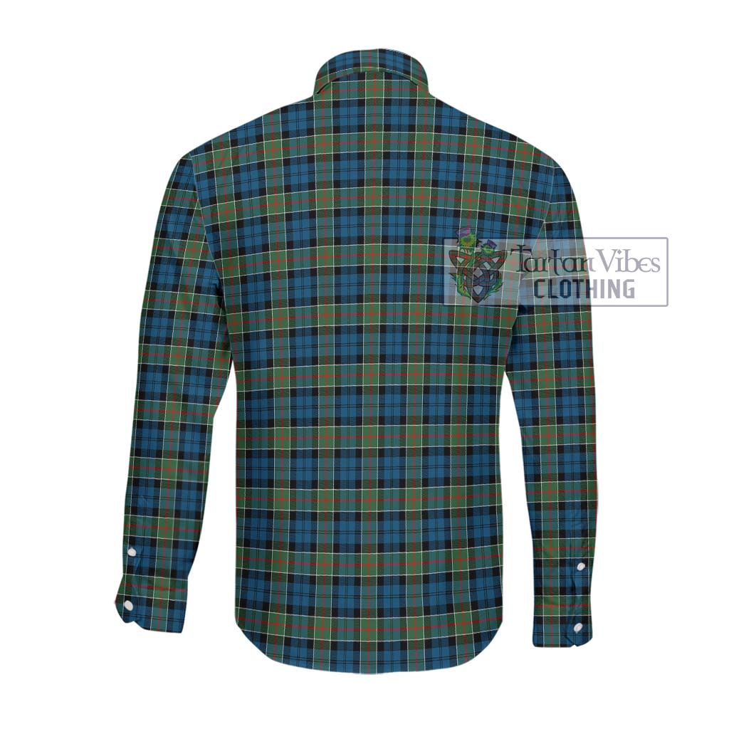 Tartan Vibes Clothing Colquhoun Ancient Tartan Long Sleeve Button Shirt with Family Crest DNA In Me Style