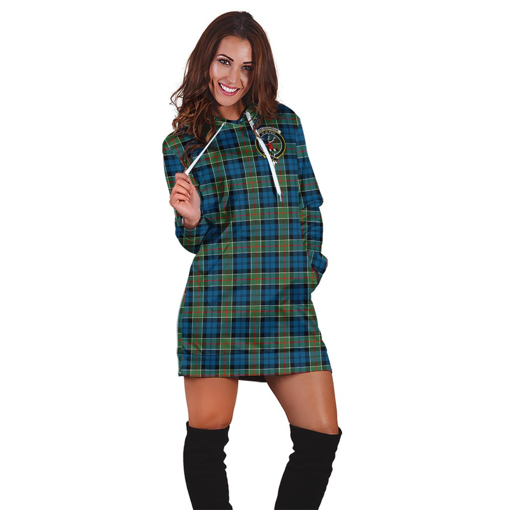 Colquhoun Ancient Tartan Hoodie Dress with Family Crest - Tartan Vibes Clothing