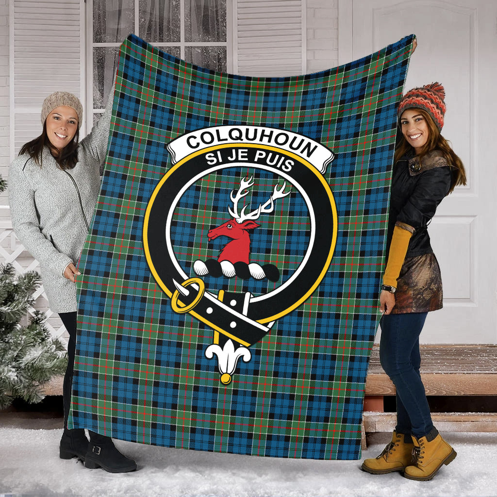 colquhoun-ancient-tartab-blanket-with-family-crest