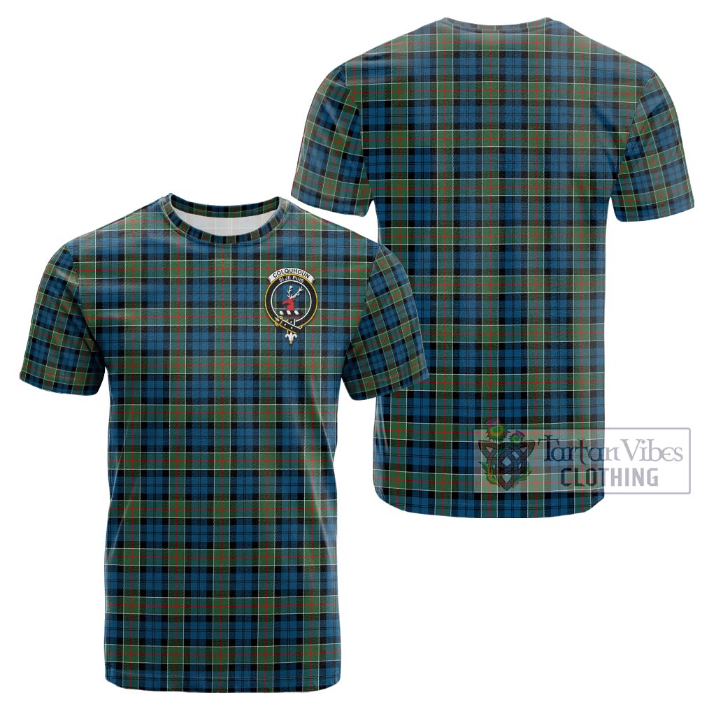 Tartan Vibes Clothing Colquhoun Ancient Tartan Cotton T-Shirt with Family Crest