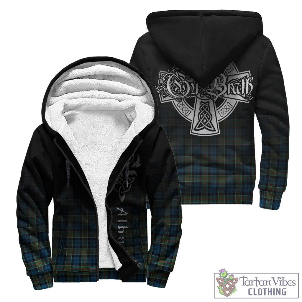 Tartan Vibes Clothing Colquhoun Ancient Tartan Sherpa Hoodie Featuring Alba Gu Brath Family Crest Celtic Inspired