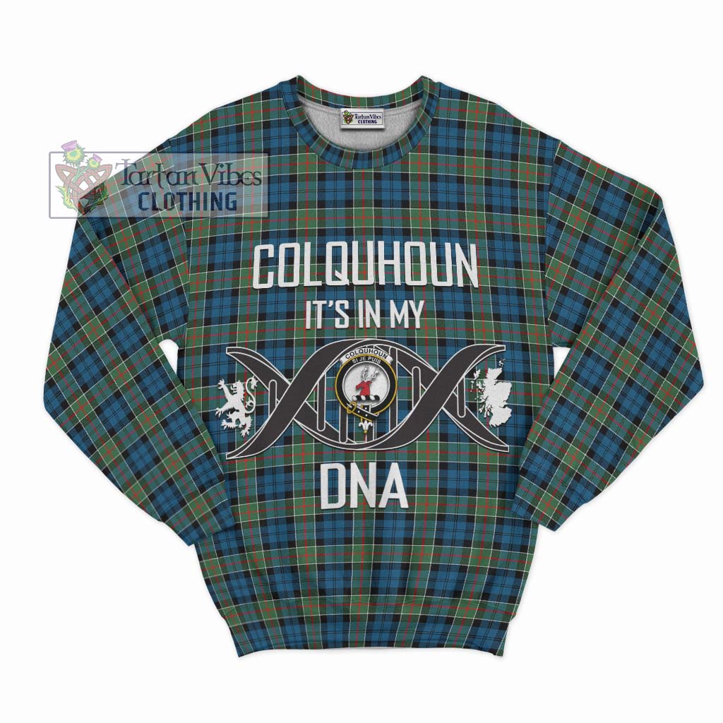 Tartan Vibes Clothing Colquhoun Ancient Tartan Sweatshirt with Family Crest DNA In Me Style