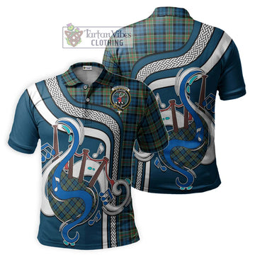 Colquhoun Ancient Tartan Polo Shirt with Epic Bagpipe Style