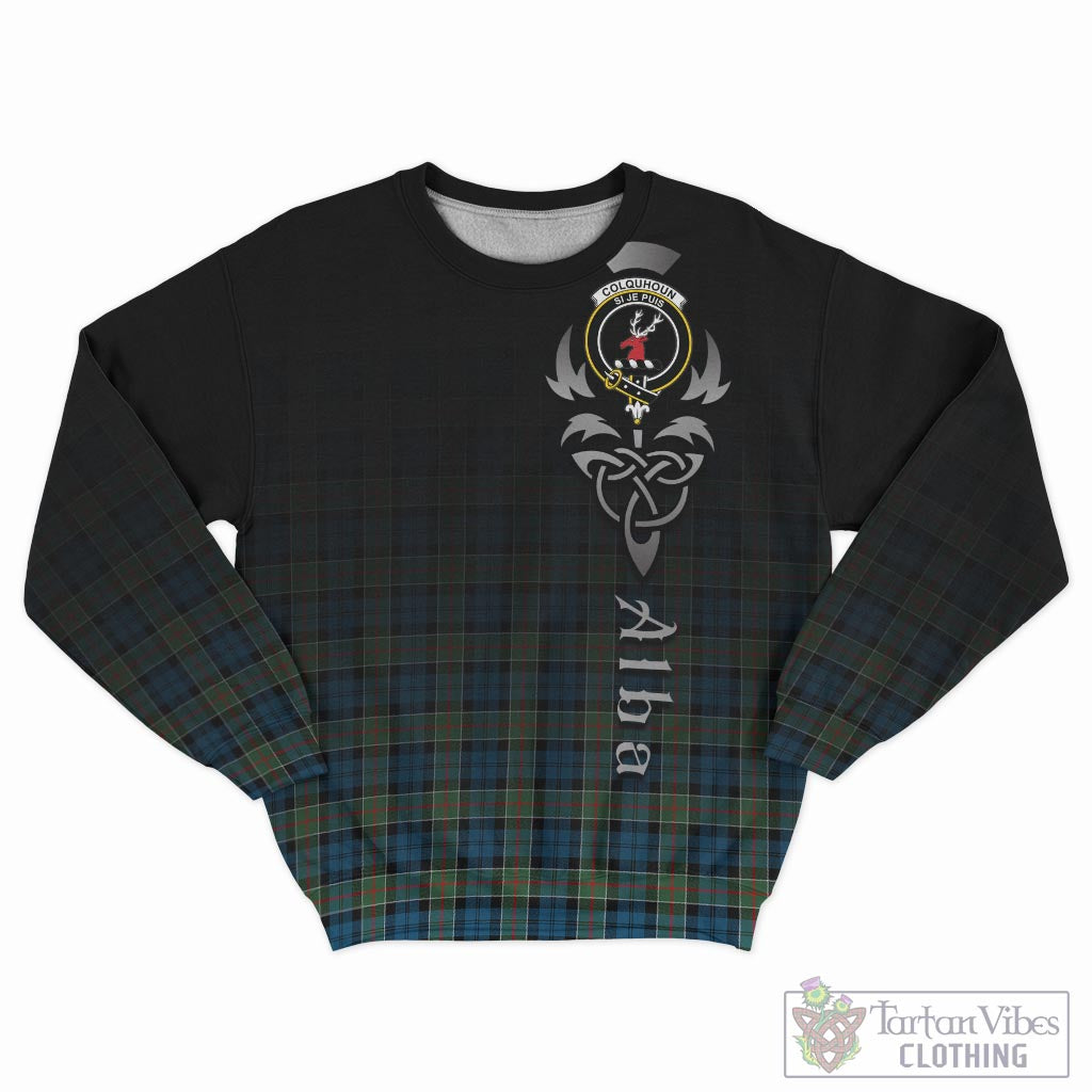 Tartan Vibes Clothing Colquhoun Ancient Tartan Sweatshirt Featuring Alba Gu Brath Family Crest Celtic Inspired