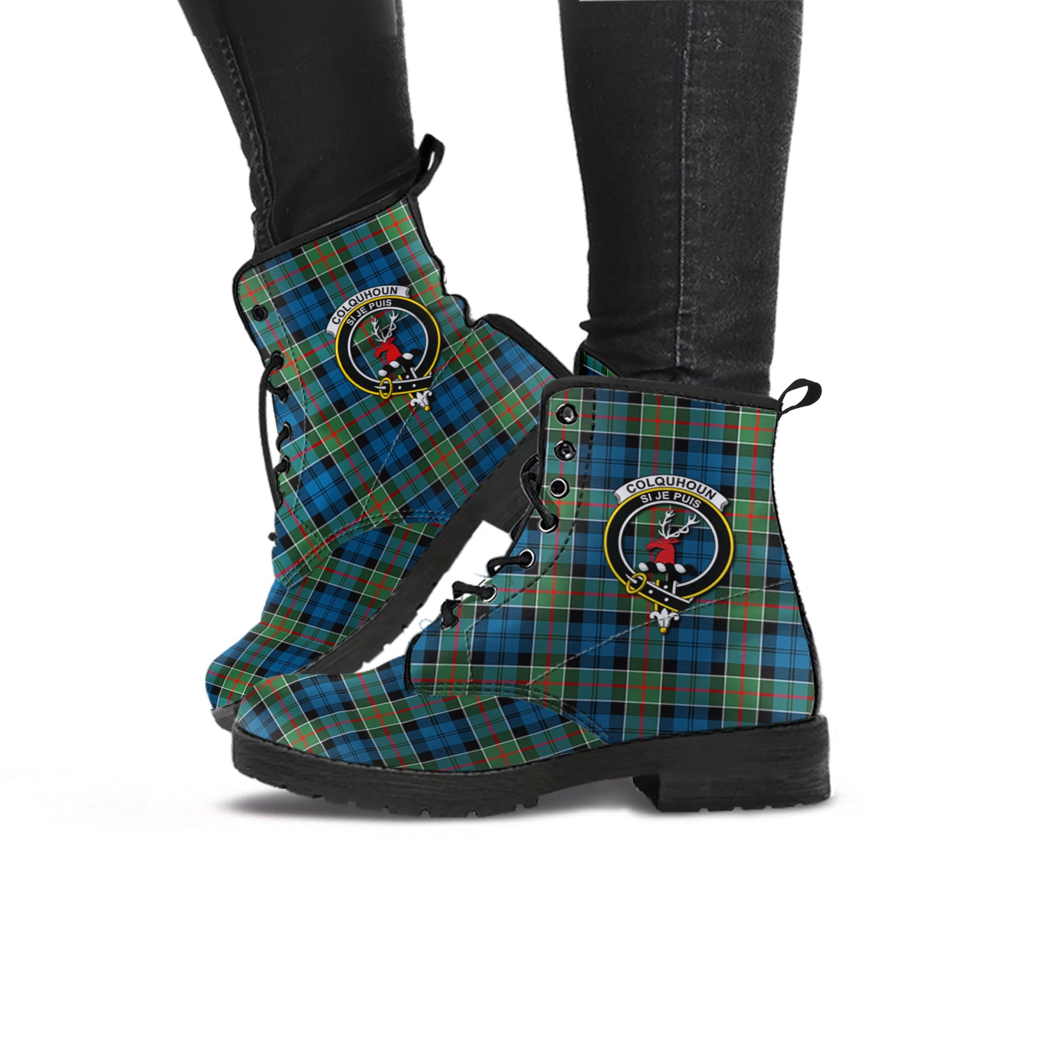 colquhoun-ancient-tartan-leather-boots-with-family-crest