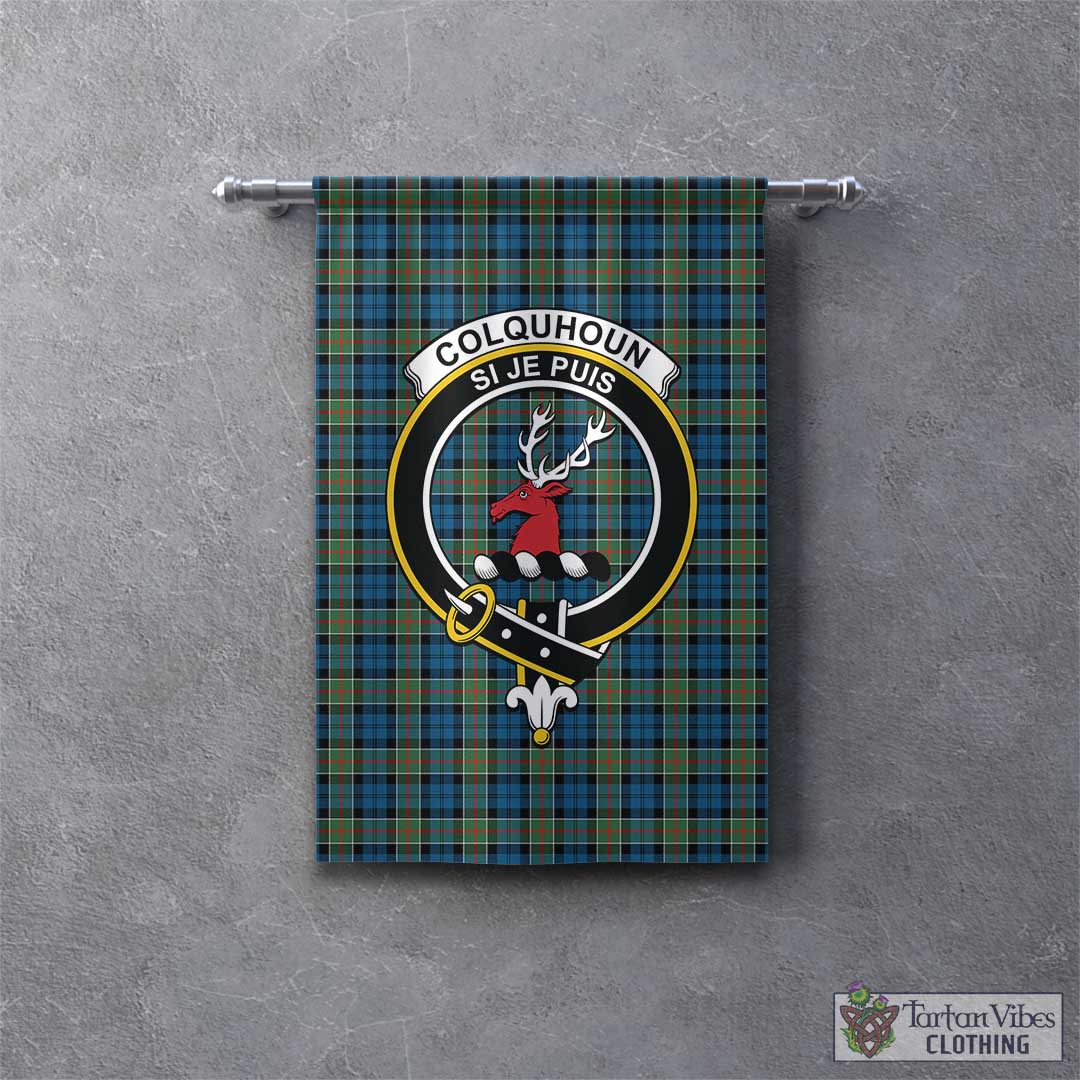 Tartan Vibes Clothing Colquhoun Ancient Tartan Gonfalon, Tartan Banner with Family Crest