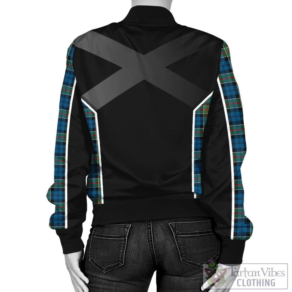 Tartan Vibes Clothing Colquhoun Ancient Tartan Bomber Jacket with Family Crest and Scottish Thistle Vibes Sport Style