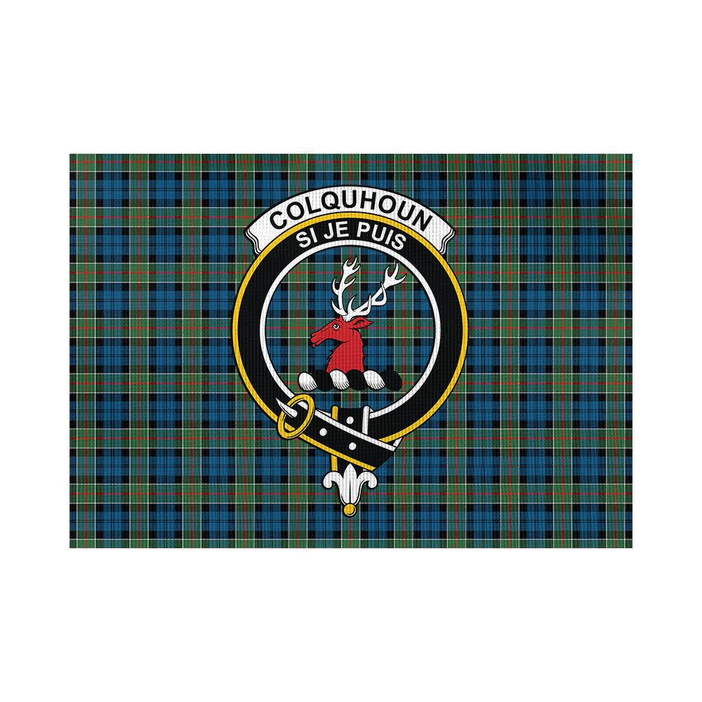 Colquhoun Ancient Tartan Flag with Family Crest - Tartan Vibes Clothing