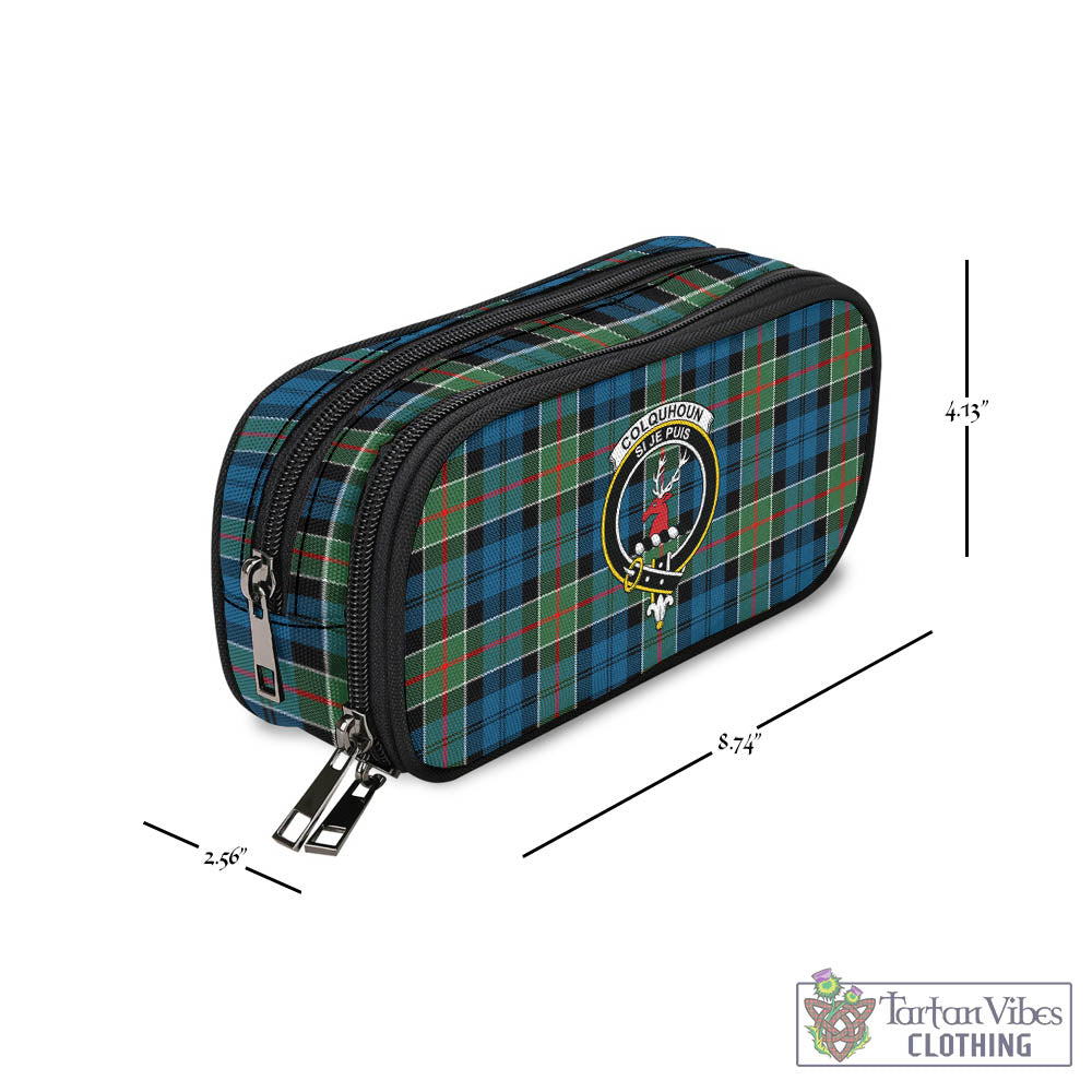 Tartan Vibes Clothing Colquhoun Ancient Tartan Pen and Pencil Case with Family Crest